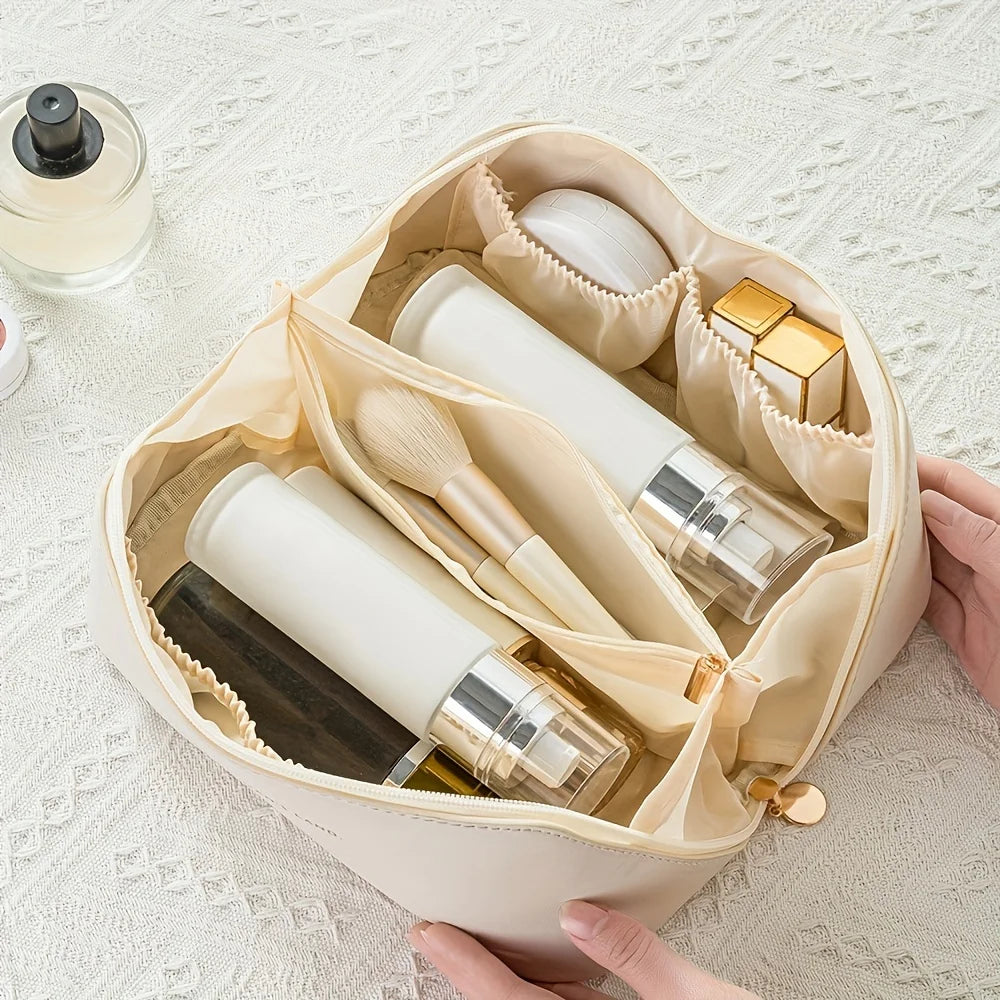 Necessaire de Luxo Feminina – Bolsa Organizadora de Maquiagem e Cosméticos com Zíper, Ideal para Viagens e Uso Diário