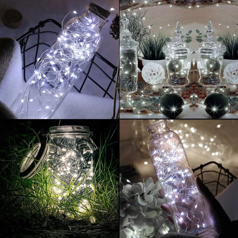 Luzes Fairy Decorativas com Pilha – 1/5/10 Peças, 3 Modos de Piscar, para Quarto, Jardim ou Casamento
